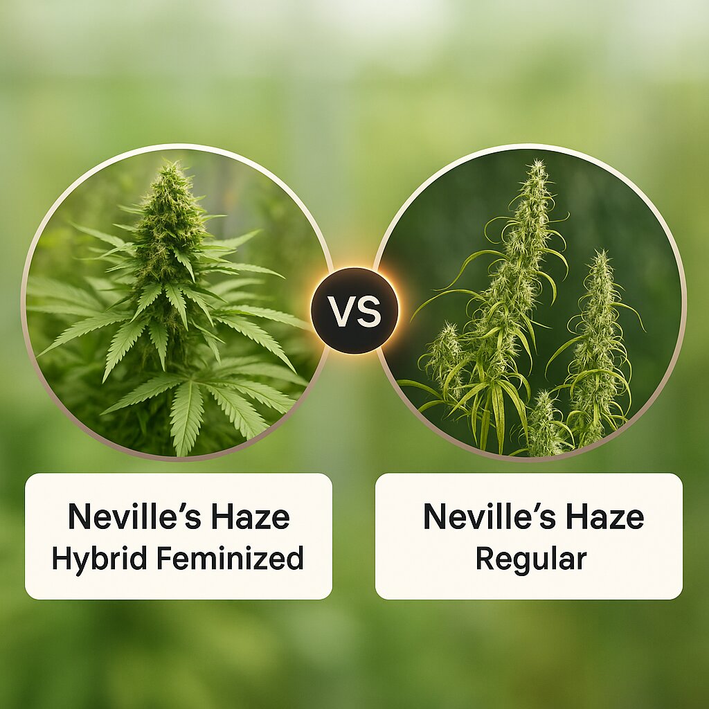 Neville's Haze Hybrid (Female Seeds) vs Neville's Haze (Mr Nice Seedbank) cannabis seeds comparison