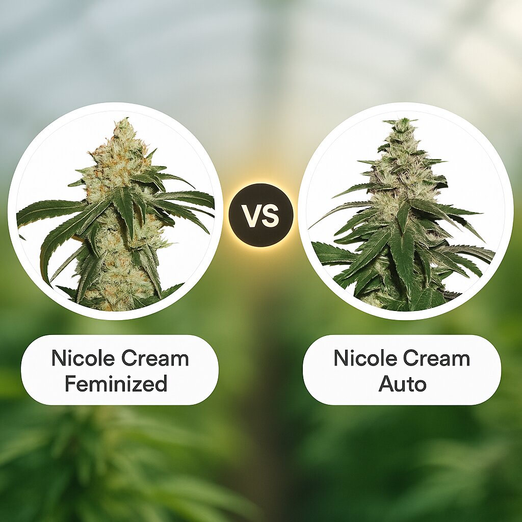 Nicole Cream (Seed Stockers) vs Nicole Cream Auto (Seed Stockers) cannabis seeds comparison