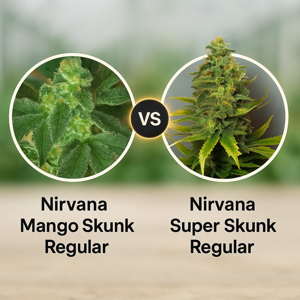 Nirvana Mango Skunk (Nirvana Seeds) vs Nirvana Super Skunk (Nirvana Seeds) cannabis seeds comparison
