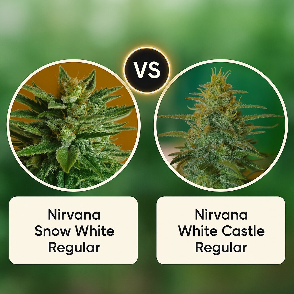 Nirvana Snow White (Nirvana Seeds) vs Nirvana White Castle (Nirvana Seeds) cannabis seeds comparison