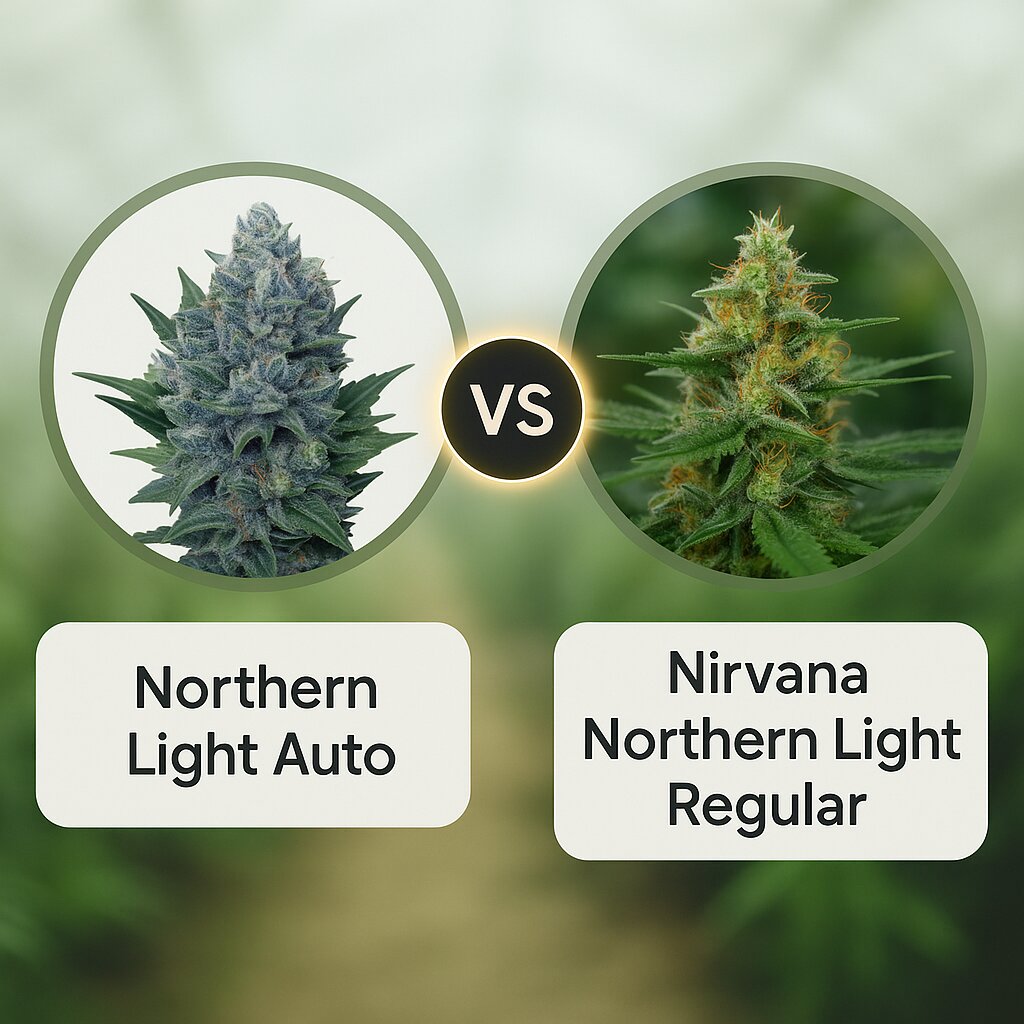 Northern Light Auto (Royal Queen Seeds) vs Nirvana Northern Light (Nirvana Seeds) cannabis seeds comparison