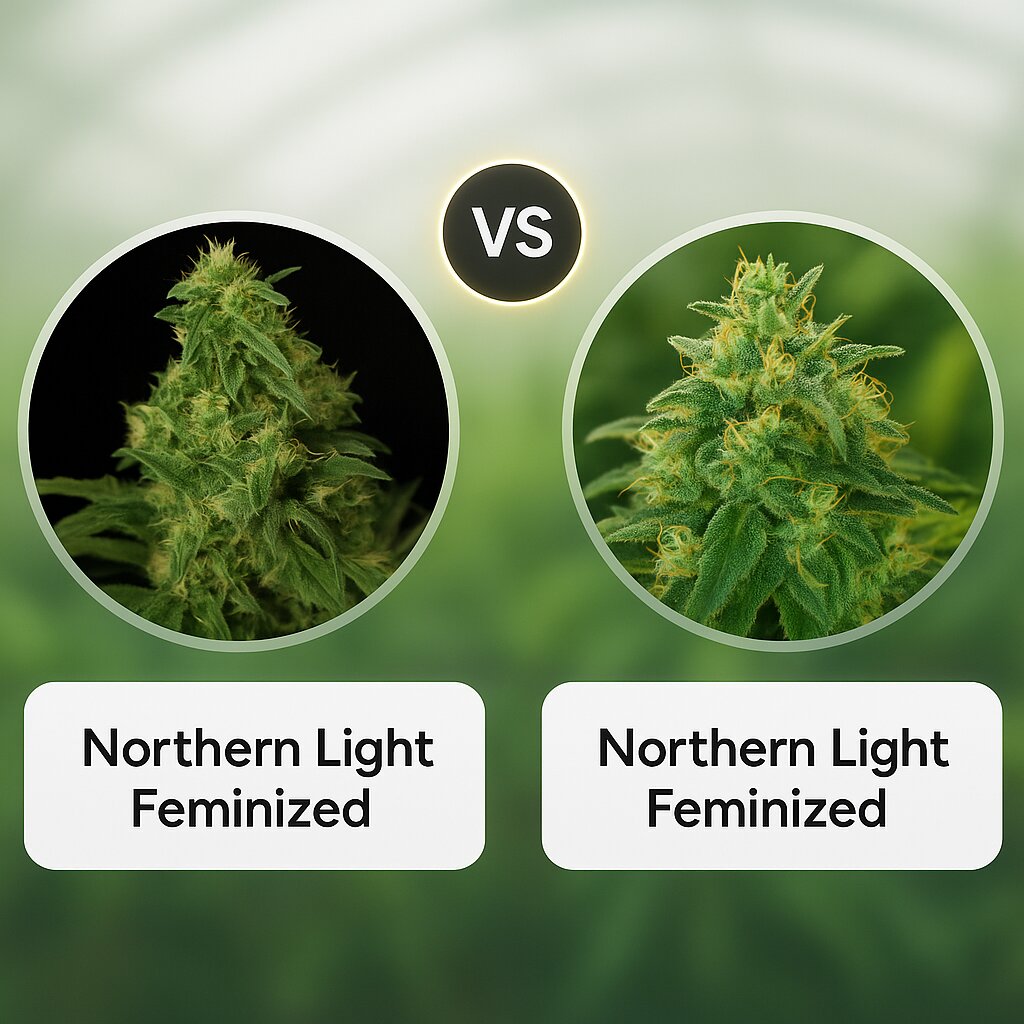 Northern Light (Bulldog Seeds) vs Northern Light (Nirvana Seeds) cannabis seeds comparison
