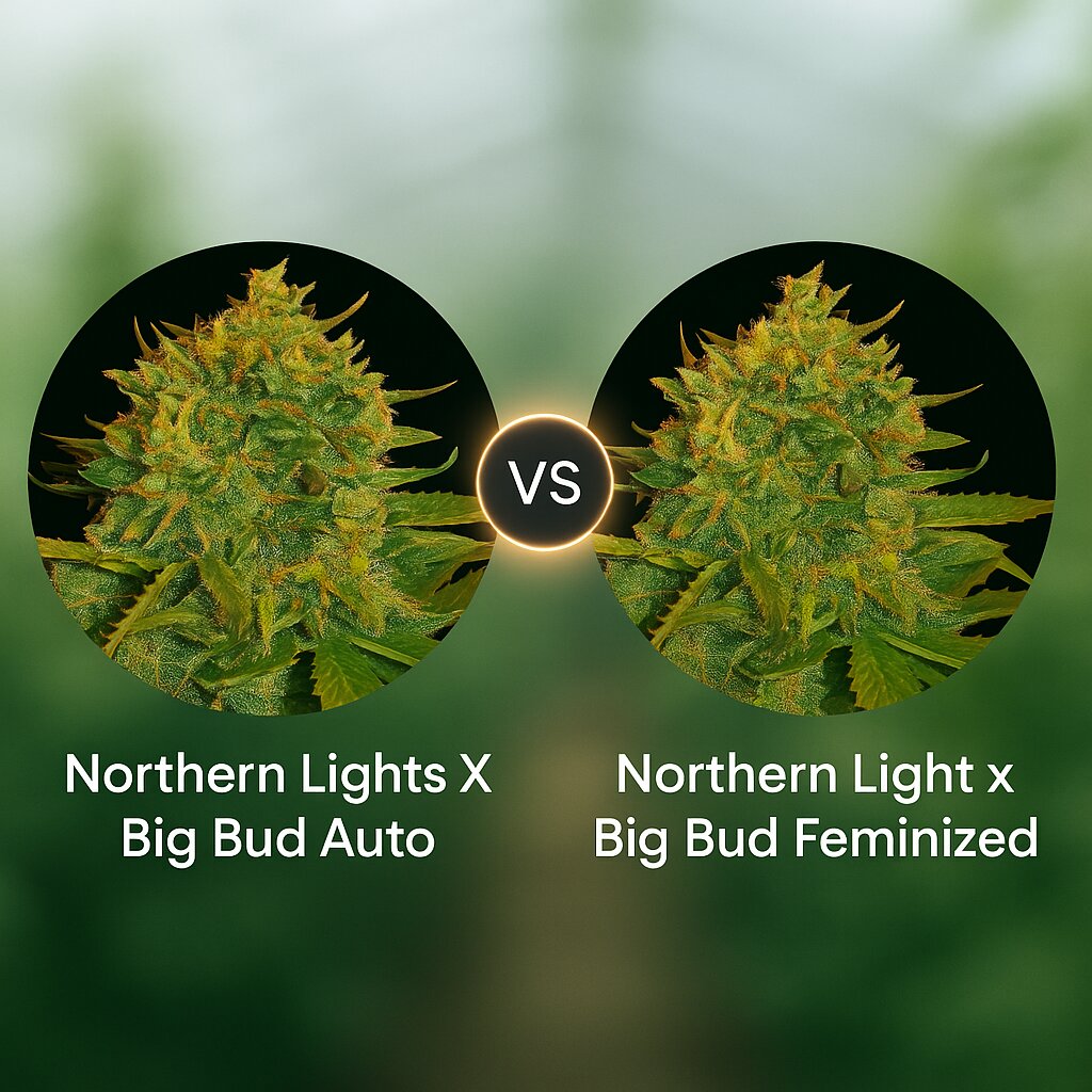Northern Lights X Big Bud Auto (World of Seeds) vs Northern Light x Big Bud (World of Seeds) cannabis seeds comparison