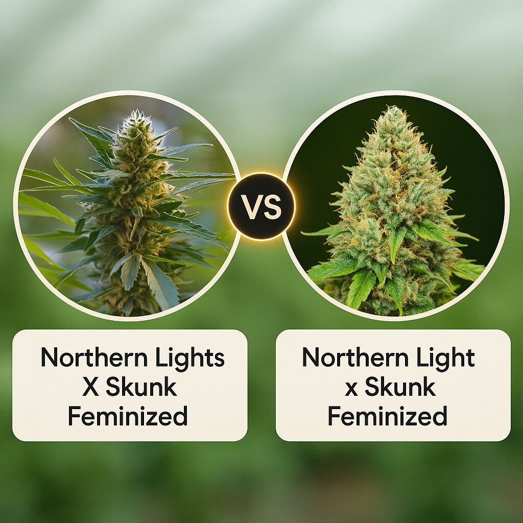 Northern Lights X Skunk (G13 Labs) vs Northern Light x Skunk (World of Seeds) cannabis seeds comparison