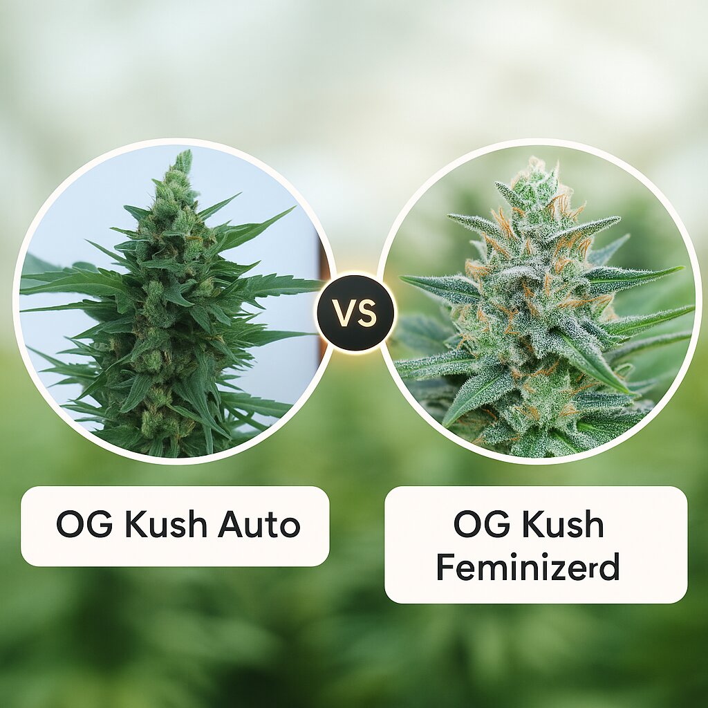 OG Kush Auto (Dr Krippling) vs OG Kush (Tyrol Seeds) cannabis seeds comparison