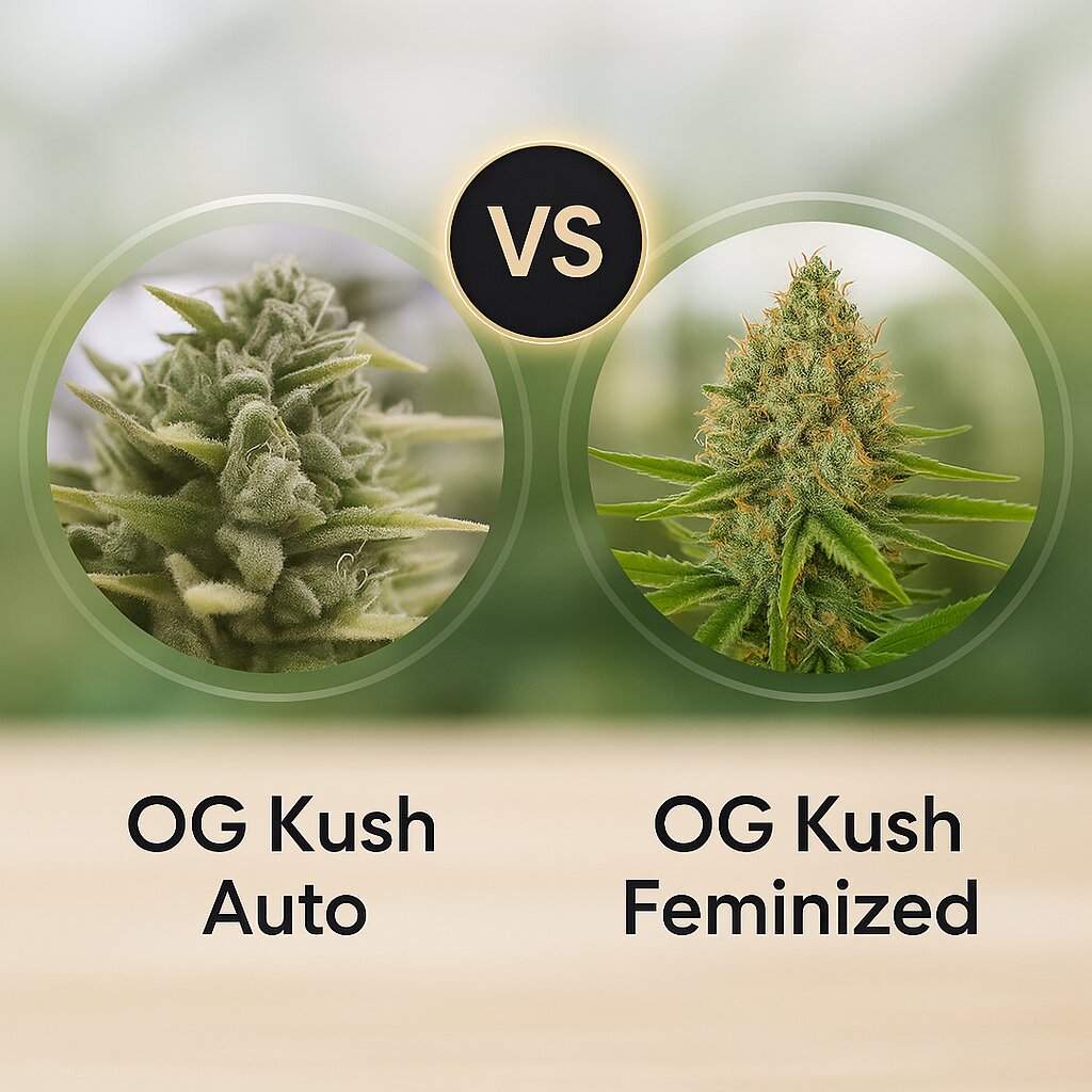 OG Kush Auto (Humboldt Seed Organization) vs OG Kush (DinaFem Seeds) cannabis seeds comparison