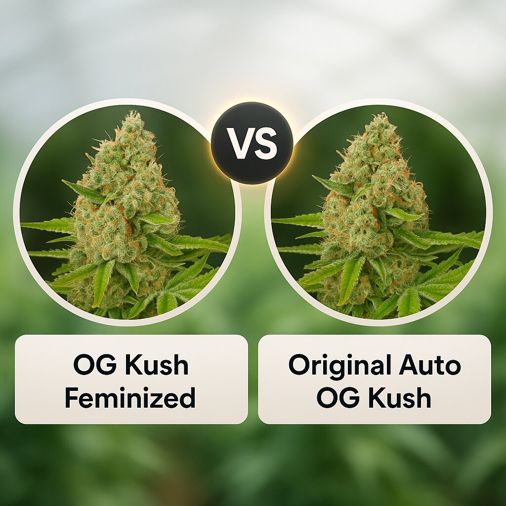 OG Kush (DinaFem Seeds) vs Original Auto OG Kush (FastBuds) cannabis seeds comparison