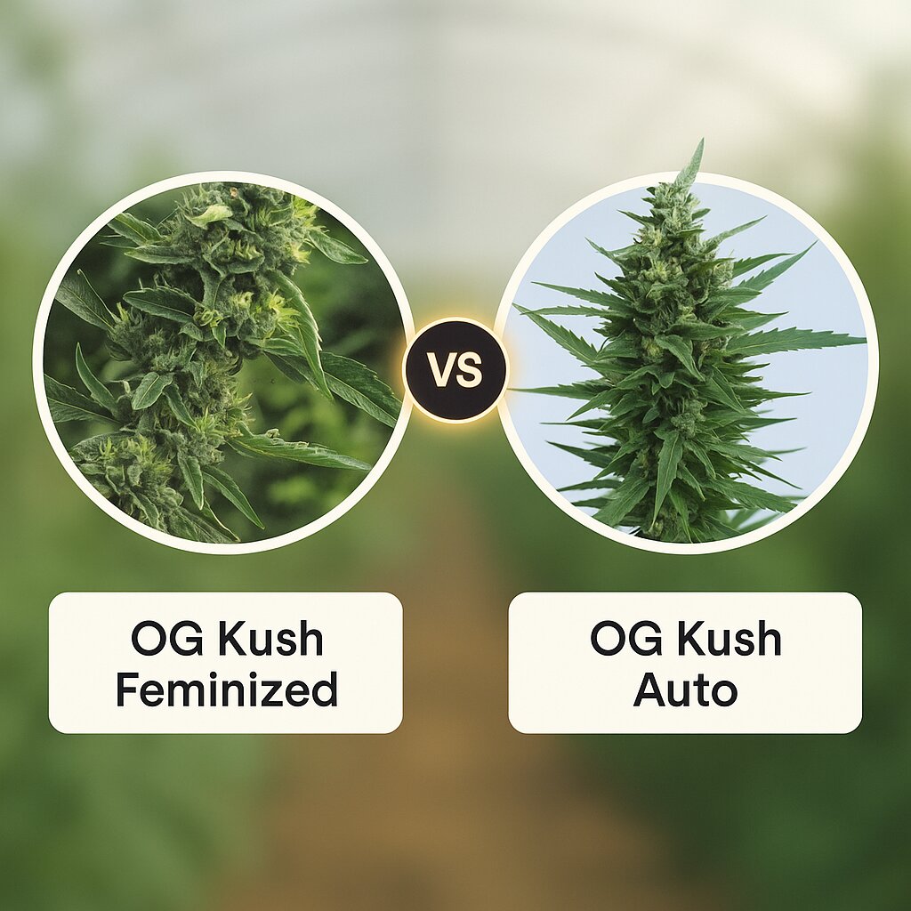 OG Kush (Humboldt Seed Organization) vs OG Kush Auto (Dr Krippling) cannabis seeds comparison