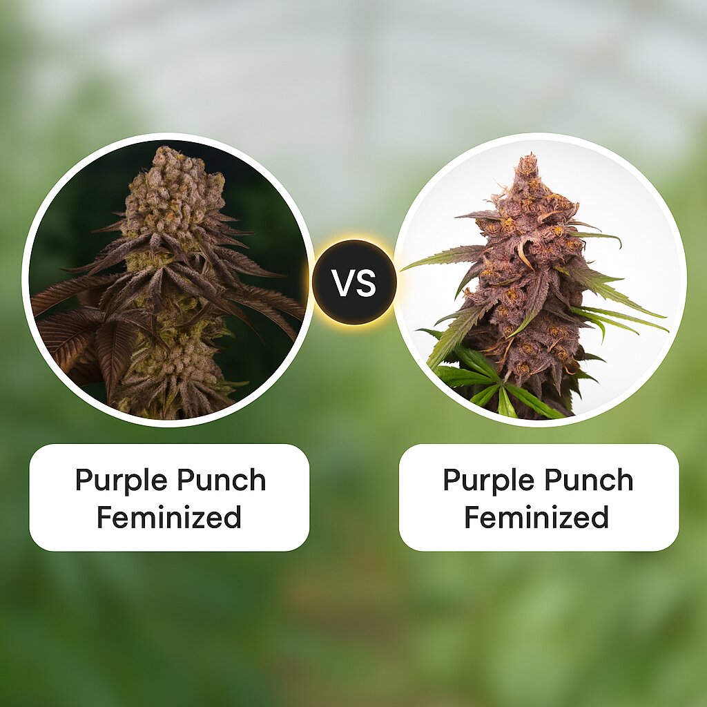 Purple Punch (Barneys Farm) vs Purple Punch (Seed Stockers) cannabis seeds comparison