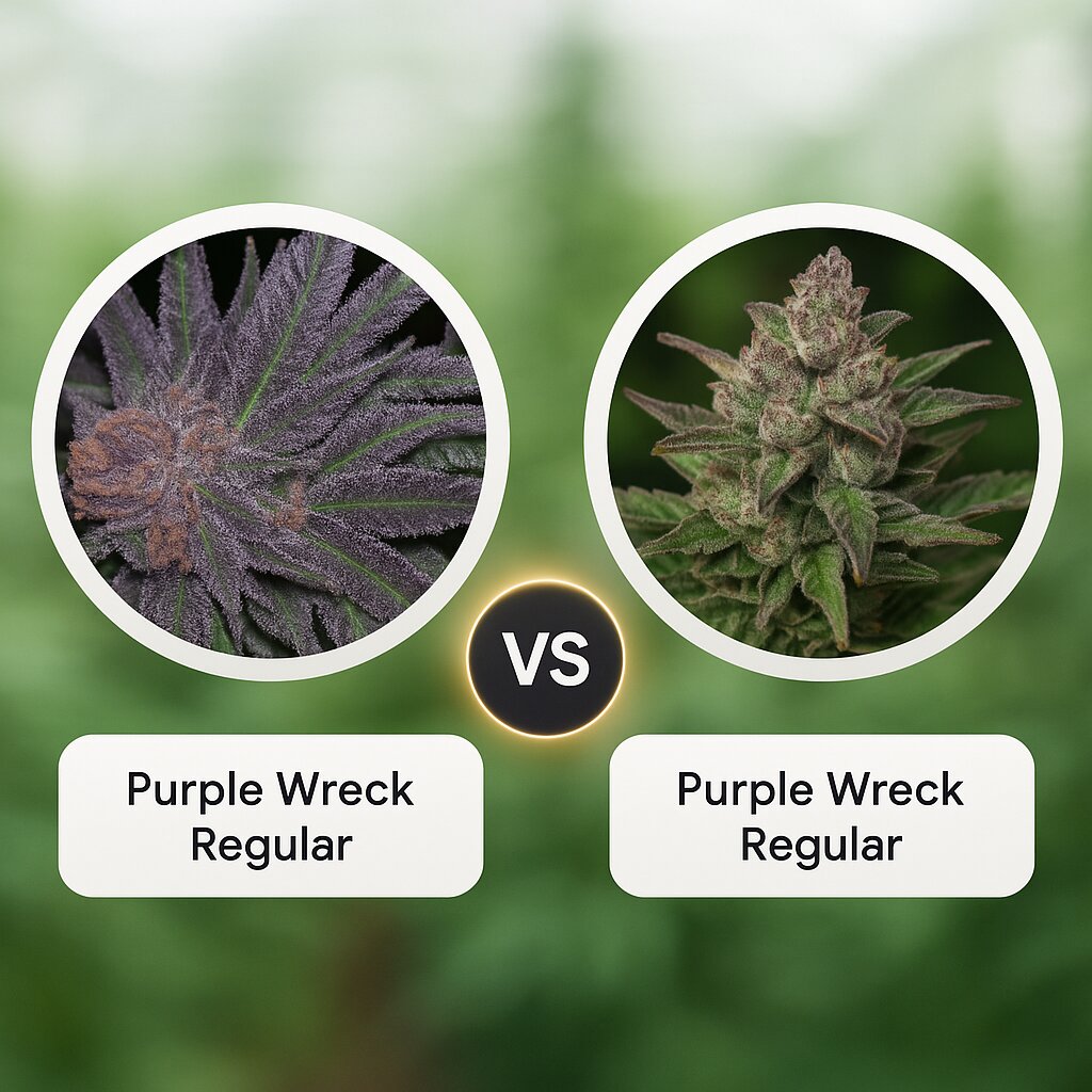 Purple Wreck (Grand Daddy Purp) vs Purple Wreck (Reserva Privada) cannabis seeds comparison