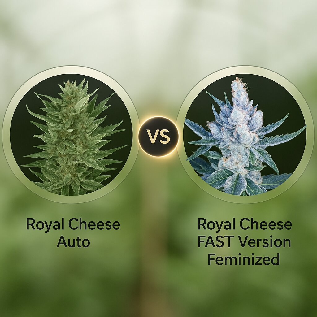Royal Cheese Auto (Royal Queen Seeds) vs Royal Cheese FAST Version (Royal Queen Seeds) cannabis seeds comparison