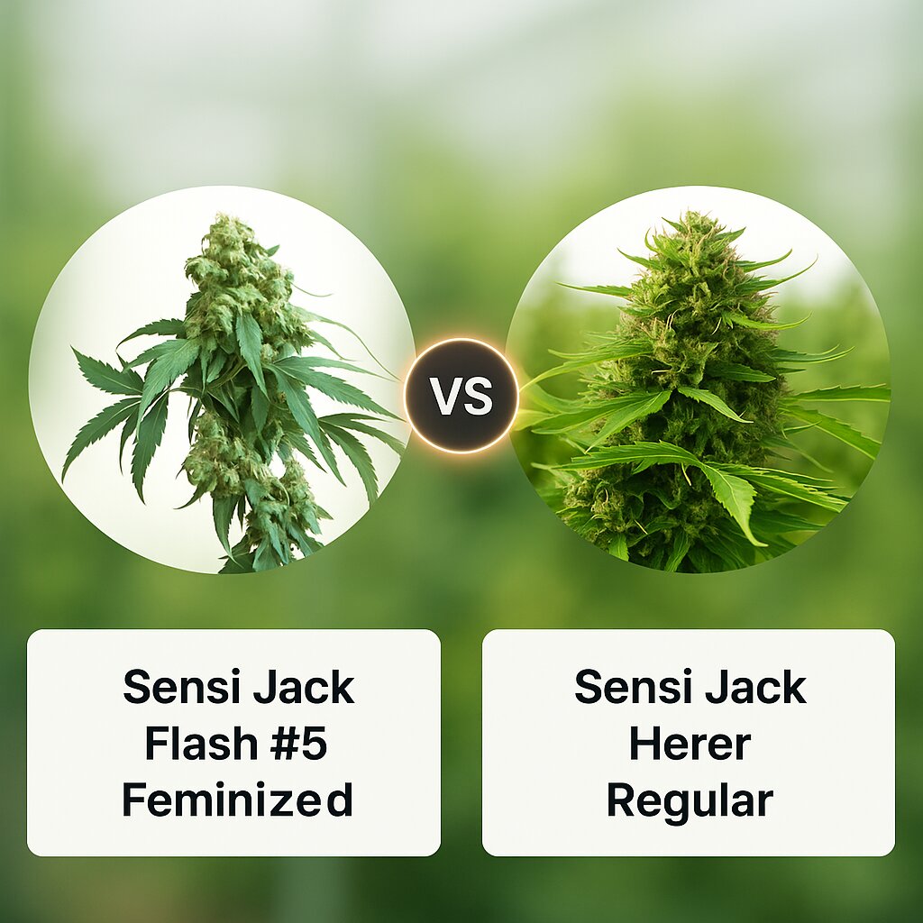 Sensi Jack Flash #5 (Sensi Seeds) vs Sensi Jack Herer (Sensi Seeds) cannabis seeds comparison