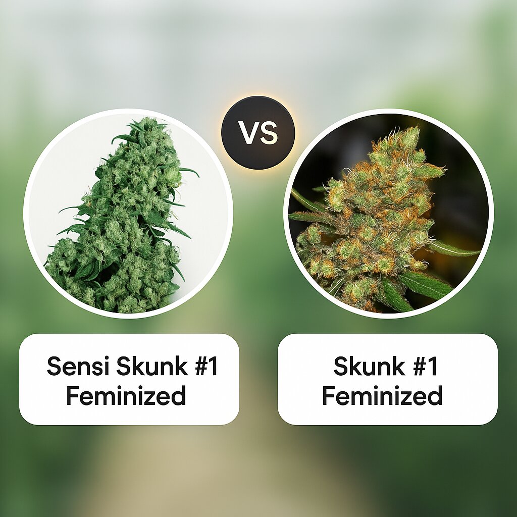Sensi Skunk #1 (Sensi Seeds) vs Skunk #1 (G13 Labs) cannabis seeds comparison