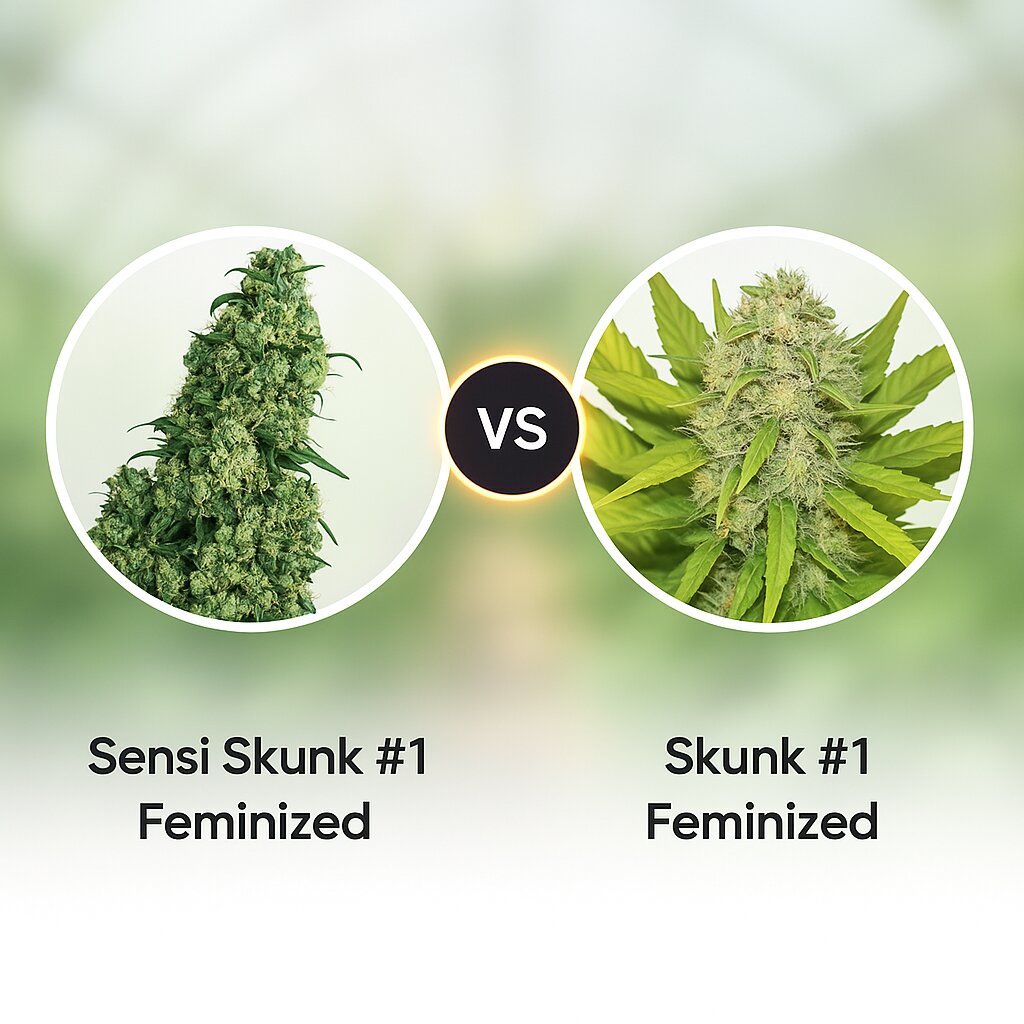 Sensi Skunk #1 (Sensi Seeds) vs Skunk #1 (Royal Queen Seeds) cannabis seeds comparison