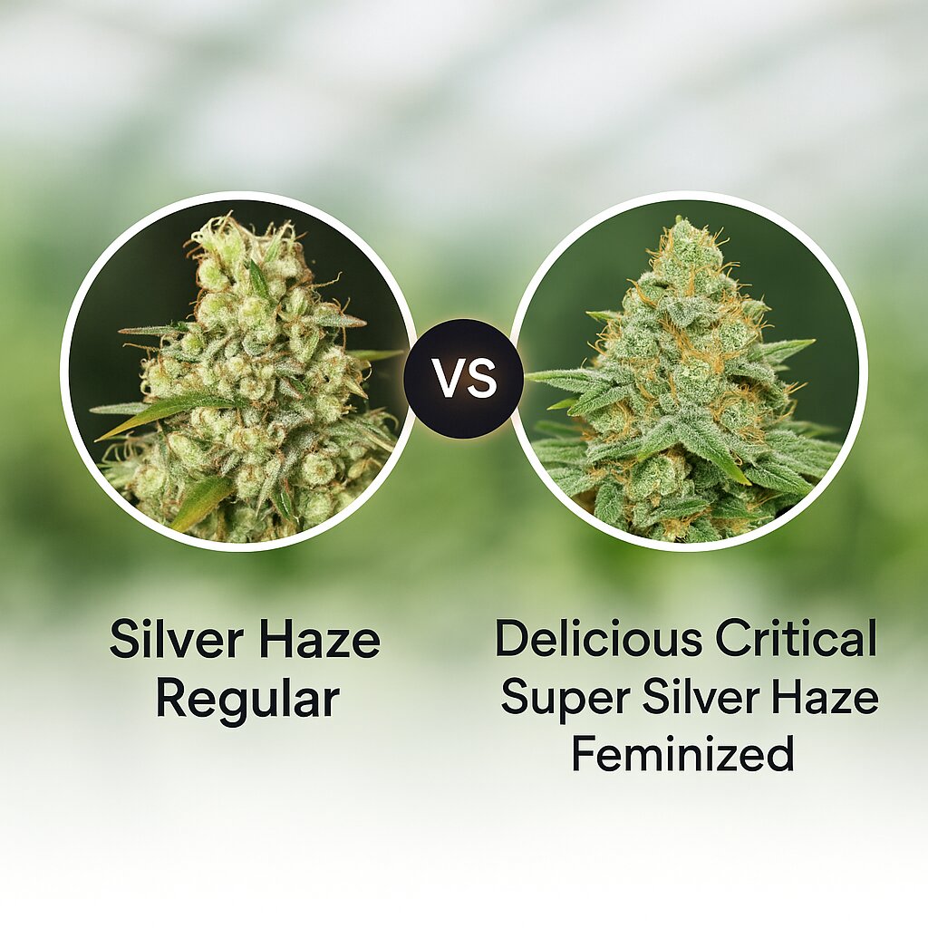 Silver Haze (Sensi Seeds) vs Delicious Critical Super Silver Haze (Delicious Seeds) cannabis seeds comparison