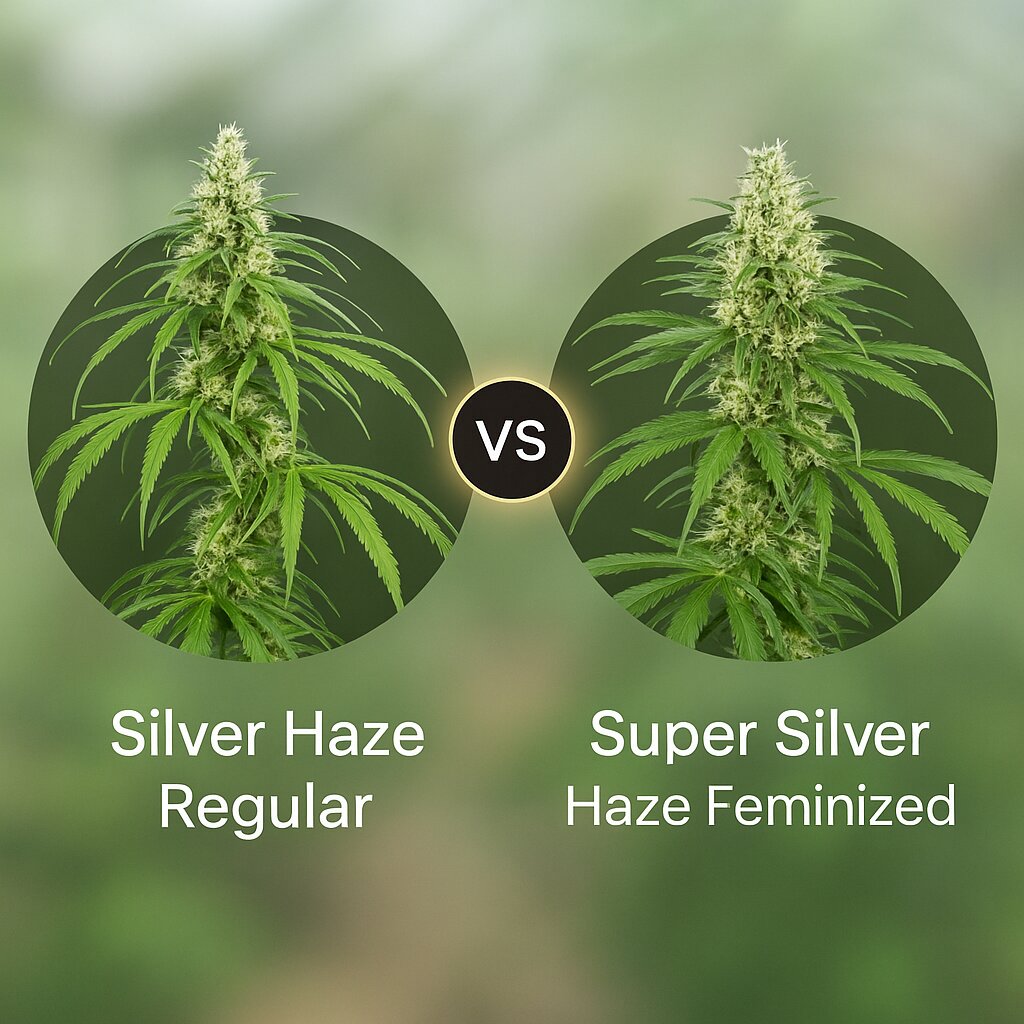 Silver Haze (Sensi Seeds) vs Super Silver Haze (DinaFem Seeds) cannabis seeds comparison