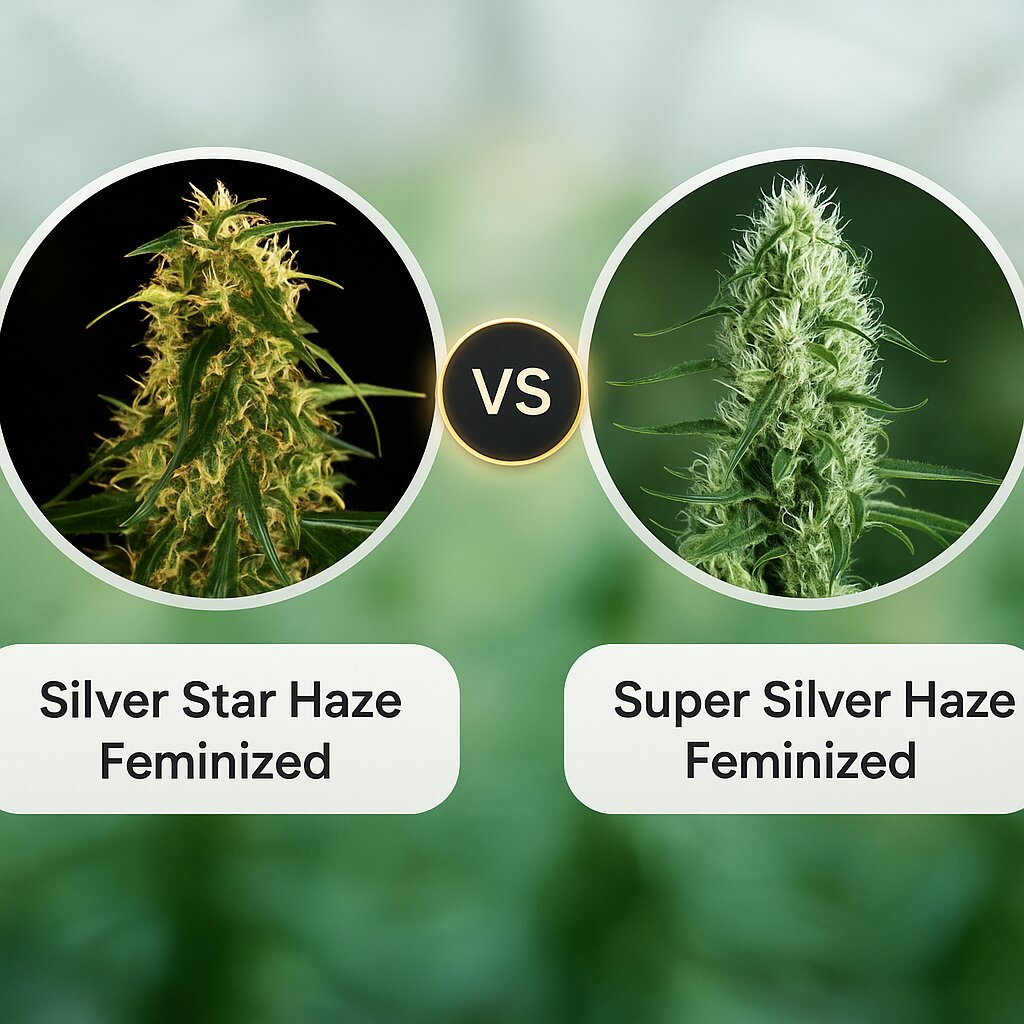 Silver Star Haze (Bulldog Seeds) vs Super Silver Haze (Greenhouse Seed Co) cannabis seeds comparison