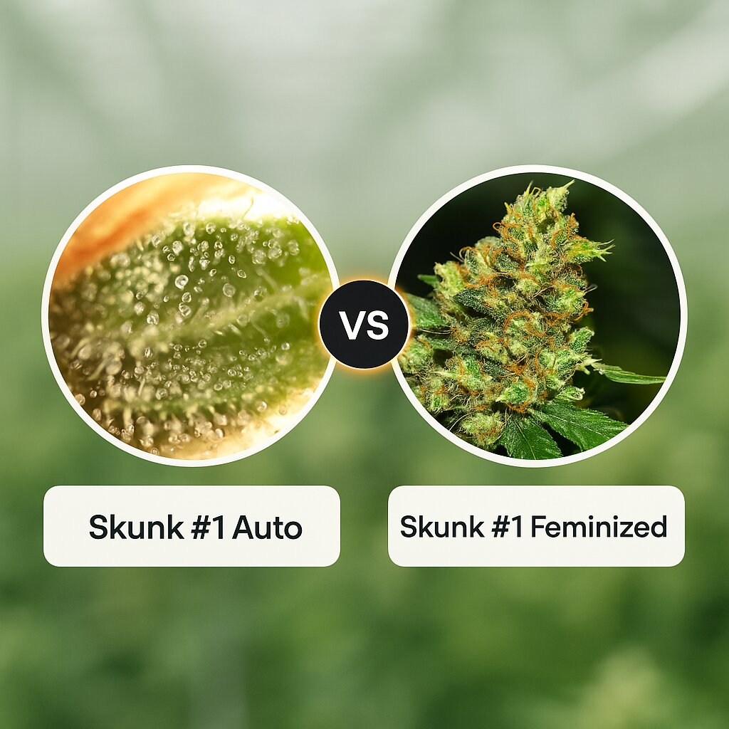 Skunk #1 Auto (Seedsman) vs Skunk #1 (G13 Labs) cannabis seeds comparison