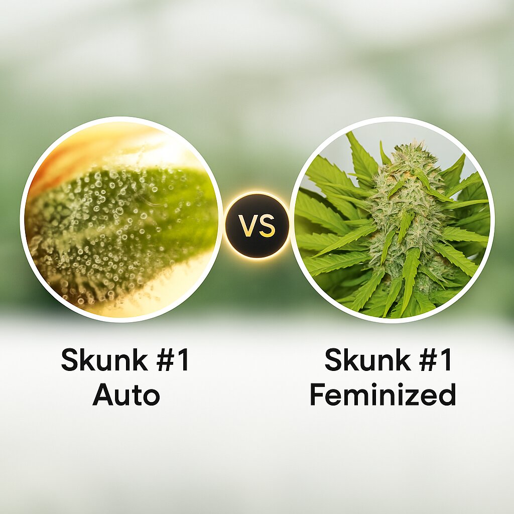 Skunk #1 Auto (Seedsman) vs Skunk #1 (Royal Queen Seeds) cannabis seeds comparison