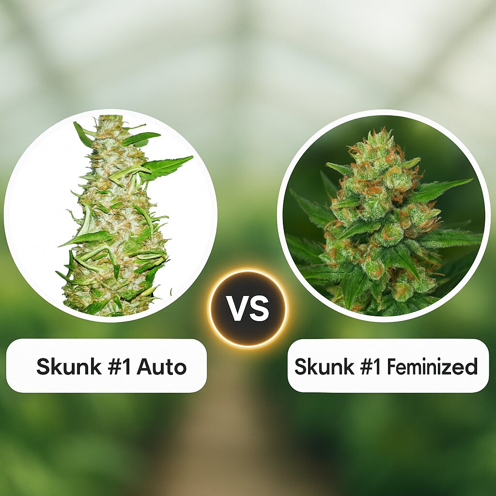 Skunk #1 Auto (Sensi Seeds) vs Skunk #1 (G13 Labs) cannabis seeds comparison