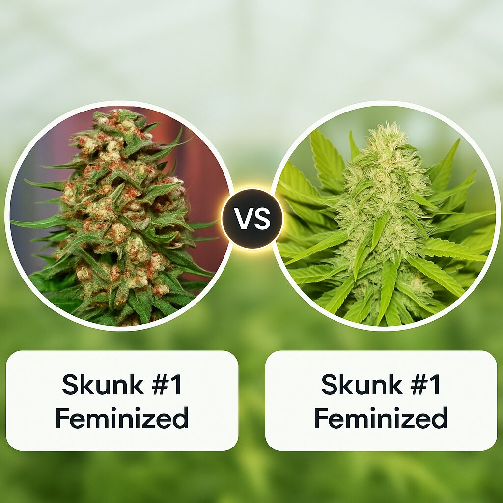 Skunk #1 (Dutch Passion) vs Skunk #1 (Royal Queen Seeds) cannabis seeds comparison