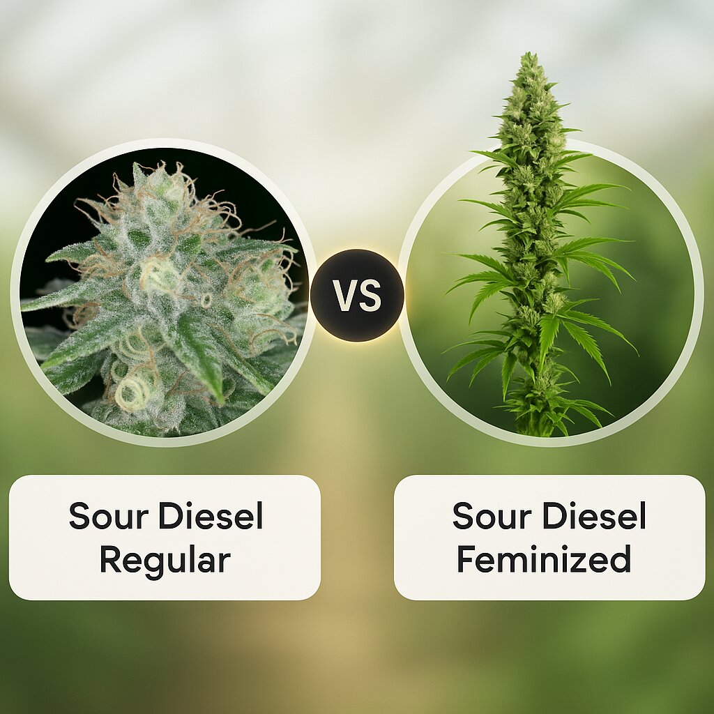 Sour Diesel (Reserva Privada) vs Sour Diesel (Bulldog Seeds) cannabis seeds comparison