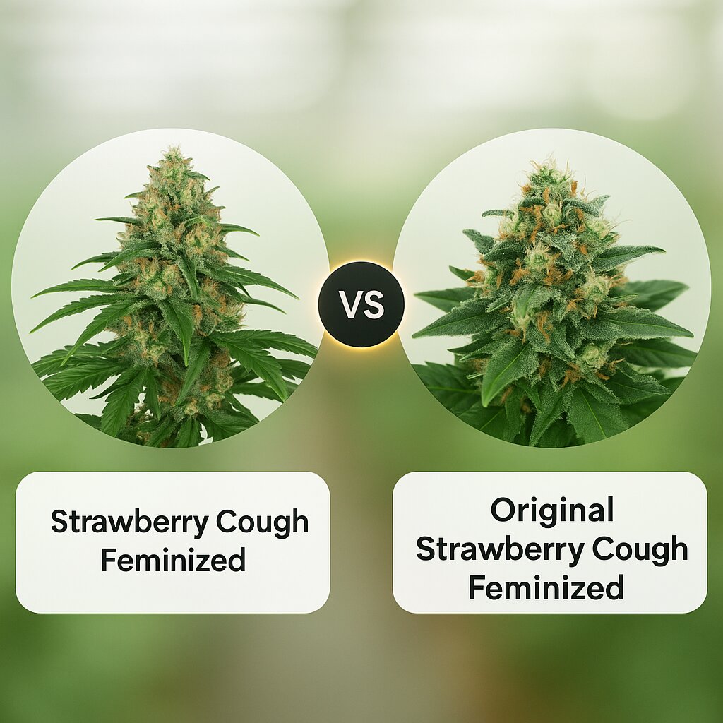 Strawberry Cough (Dutch Passion) vs Original Strawberry Cough (DinaFem Seeds) cannabis seeds comparison