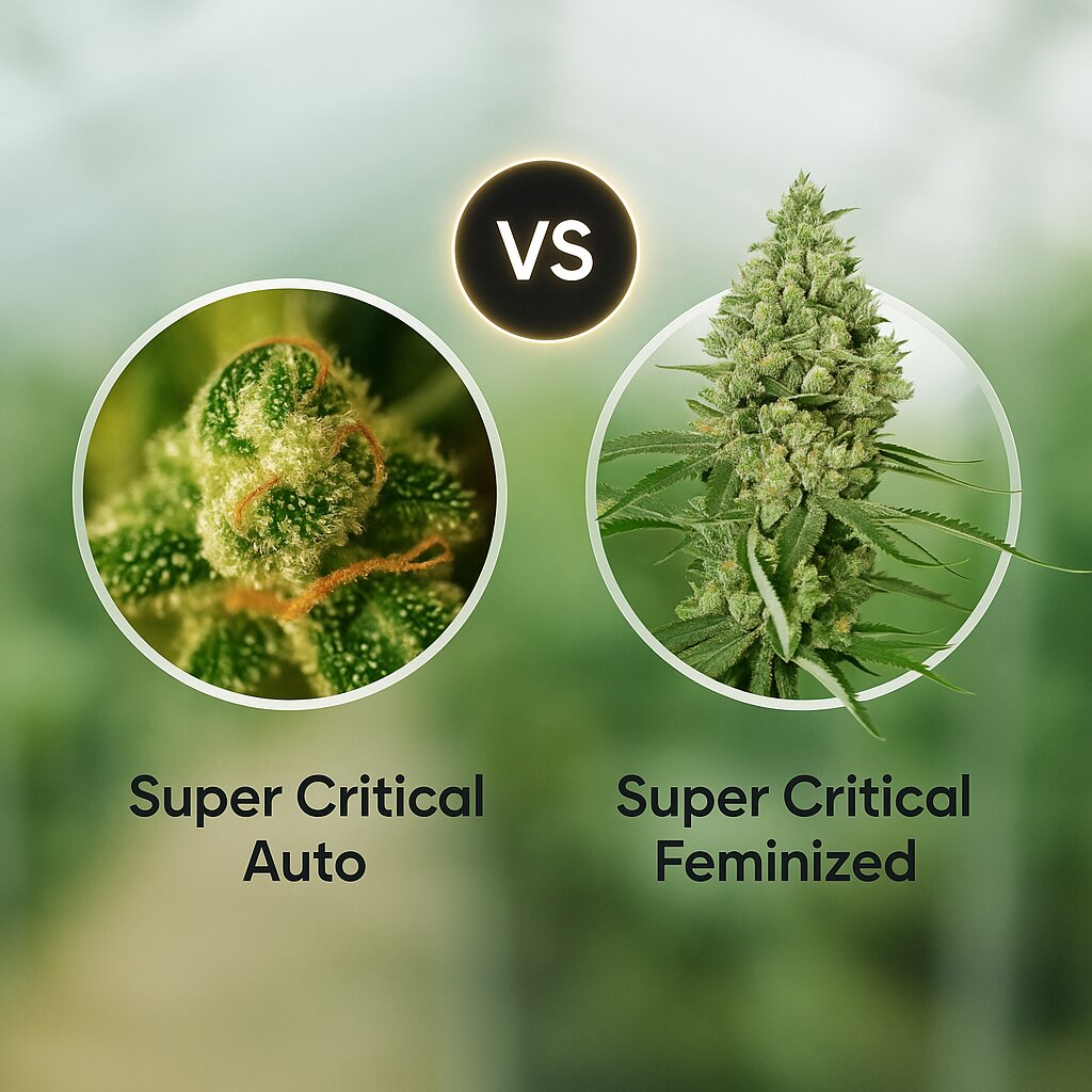 Super Critical Auto (Greenhouse Seed Co) vs Super Critical (Greenhouse Seed Co) cannabis seeds comparison