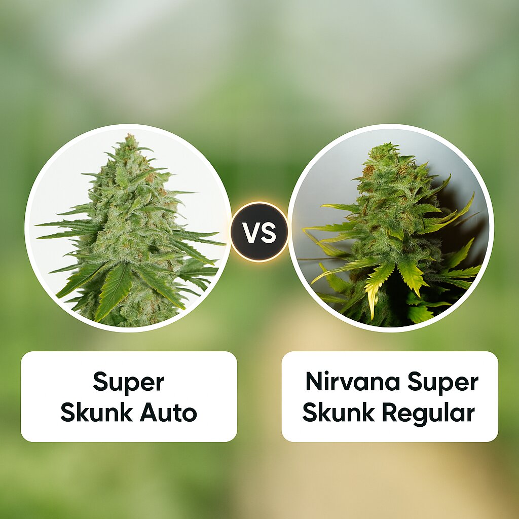 Super Skunk Auto (Seed Stockers) vs Nirvana Super Skunk (Nirvana Seeds) cannabis seeds comparison