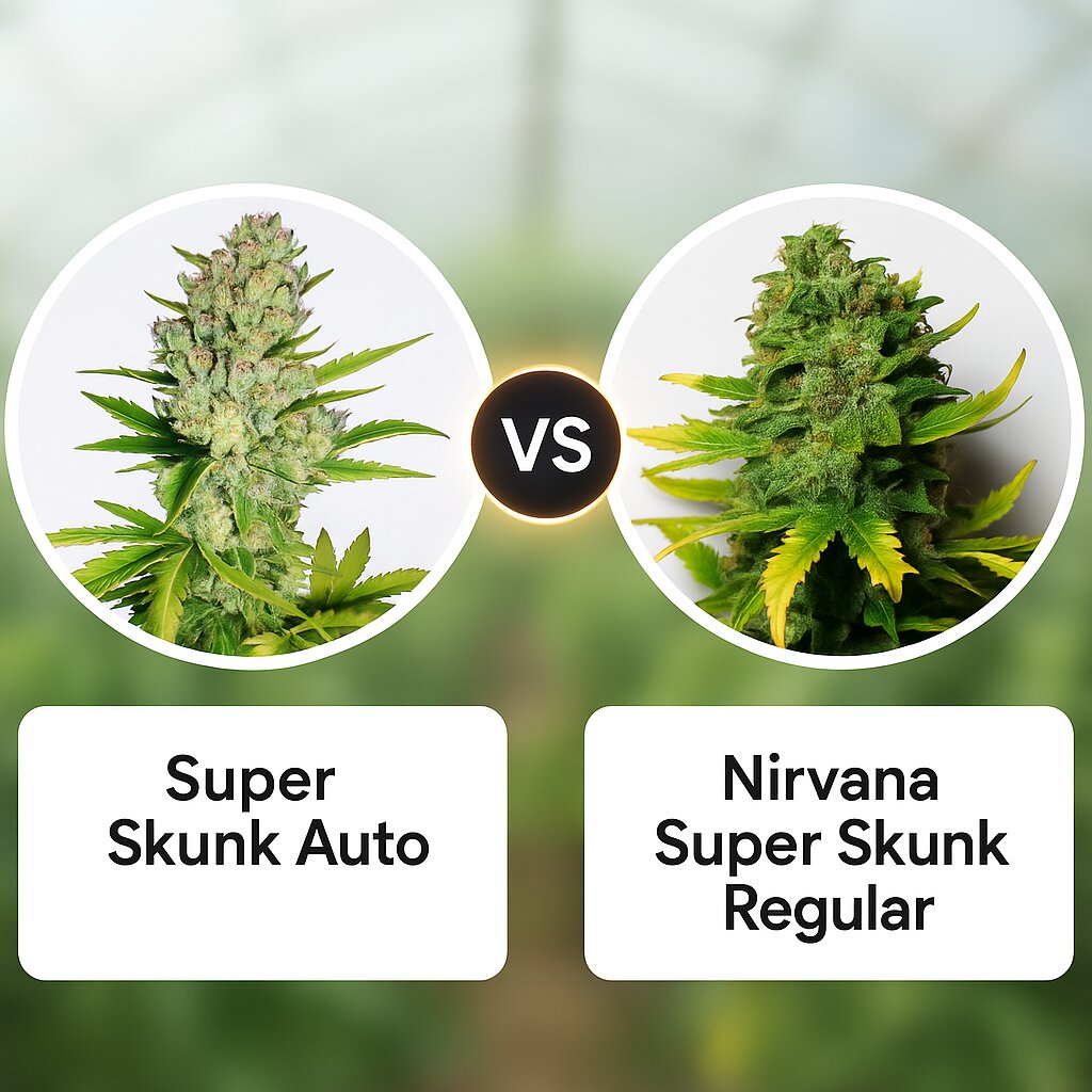 Super Skunk Auto (Sensi Seeds) vs Nirvana Super Skunk (Nirvana Seeds) cannabis seeds comparison