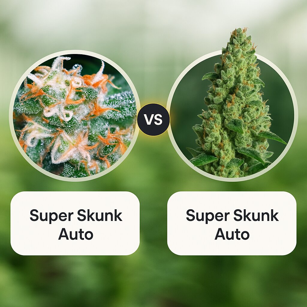 Super Skunk Auto (Vision Seeds) vs Super Skunk Auto (Dr Krippling) cannabis seeds comparison