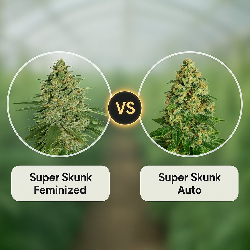Super Skunk (Seed Stockers) vs Super Skunk Auto (Dr Krippling) cannabis seeds comparison