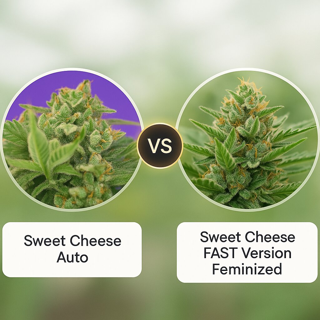 Sweet Cheese Auto (Sweet Seeds) vs Sweet Cheese FAST Version (Sweet Seeds) cannabis seeds comparison