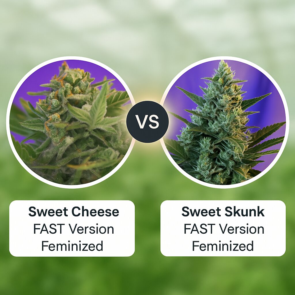 Sweet Cheese FAST Version (Sweet Seeds) vs Sweet Skunk FAST Version (Sweet Seeds) cannabis seeds comparison