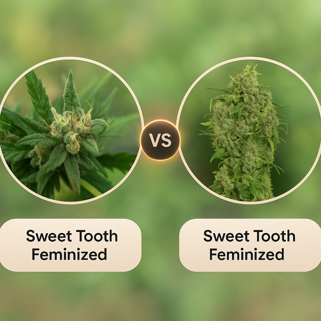 Sweet Tooth (z710 Genetics) vs Sweet Tooth (Barneys Farm) cannabis seeds comparison