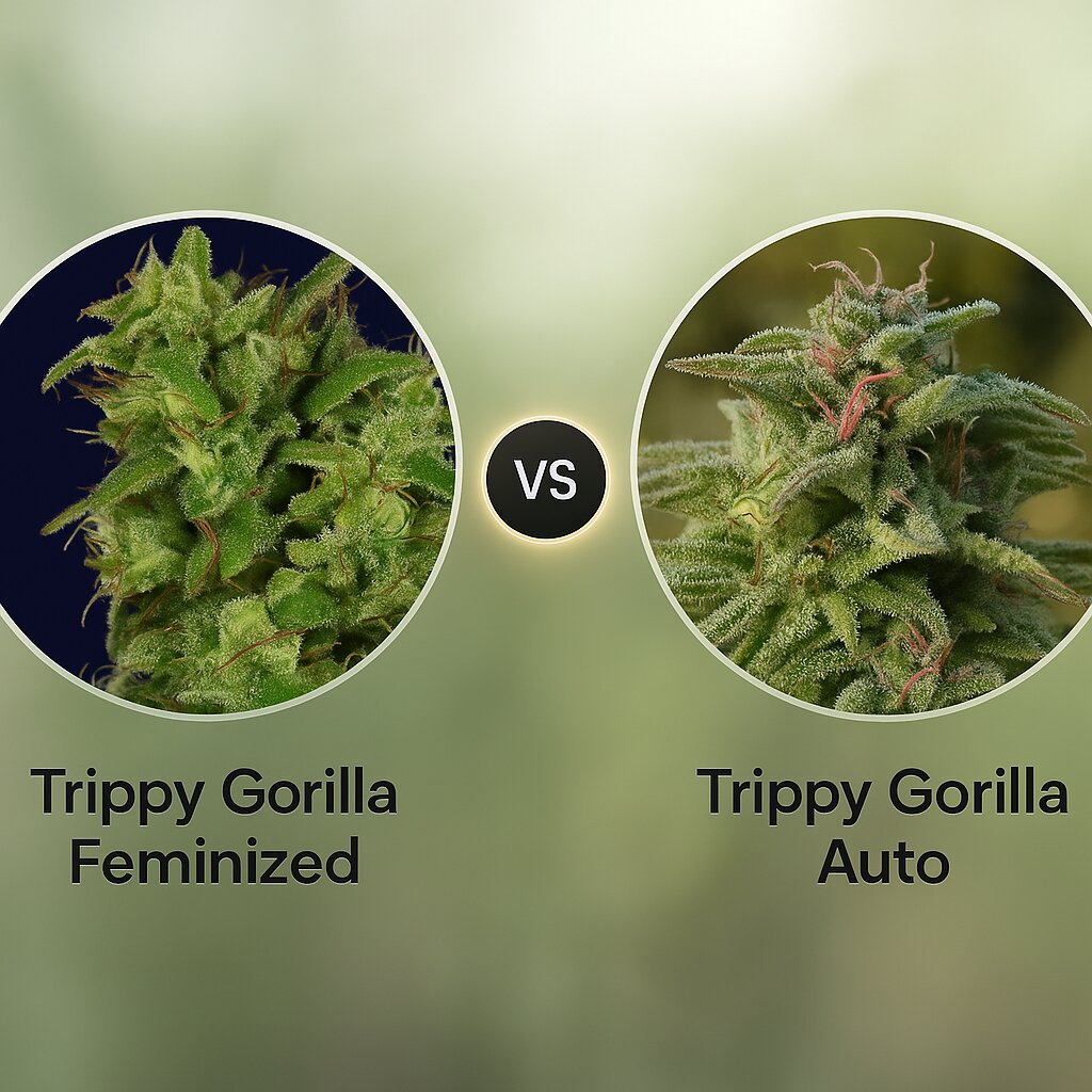 Trippy Gorilla (Bighead Seeds) vs Trippy Gorilla Auto (Bighead Seeds) cannabis seeds comparison