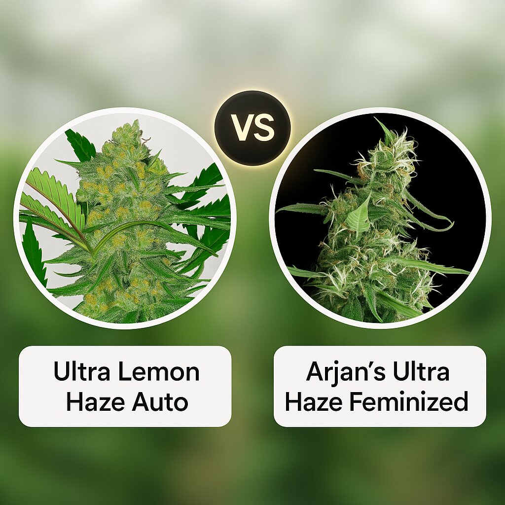 Ultra Lemon Haze (Auto Seeds) vs Arjan's Ultra Haze (Greenhouse Seed Co) cannabis seeds comparison
