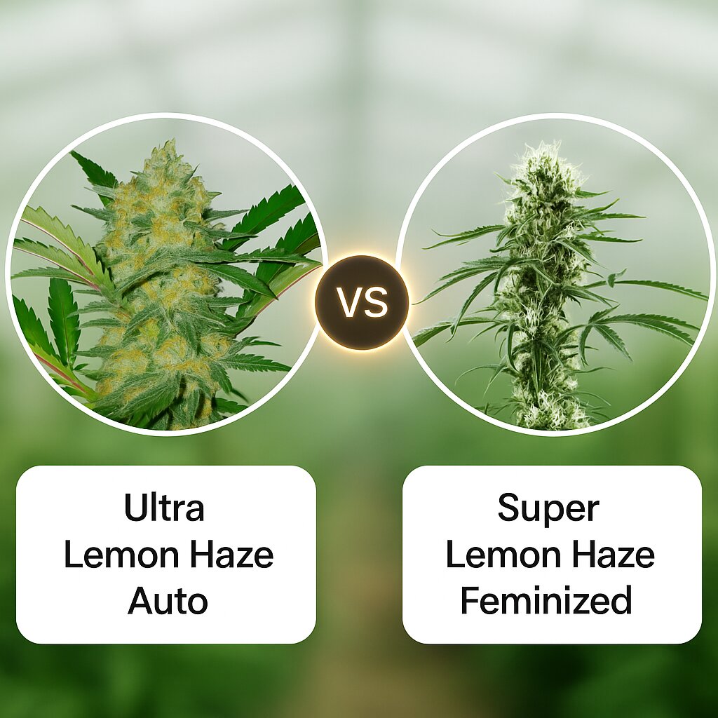 Ultra Lemon Haze (Auto Seeds) vs Super Lemon Haze (Greenhouse Seed Co) cannabis seeds comparison