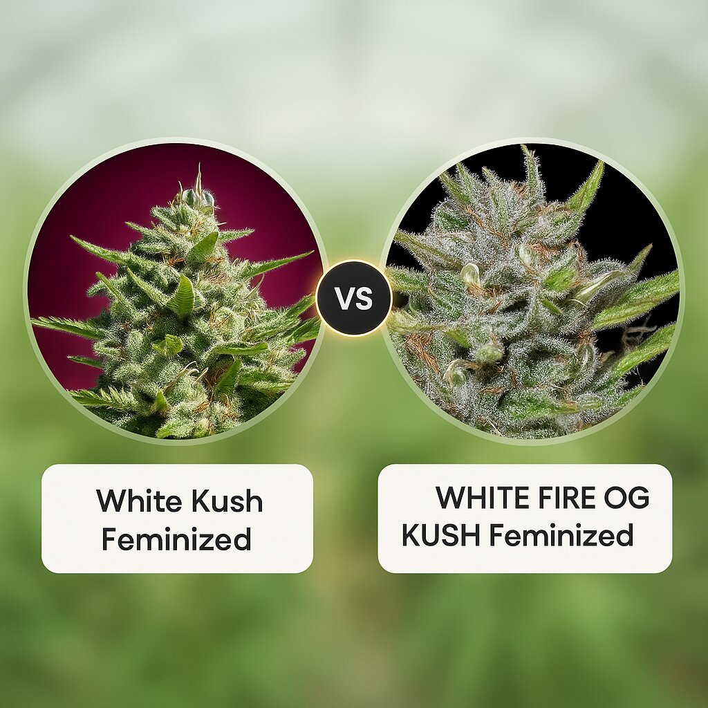 White Kush (Advanced Seeds) vs WHITE FIRE OG KUSH (Bighead Seeds) cannabis seeds comparison