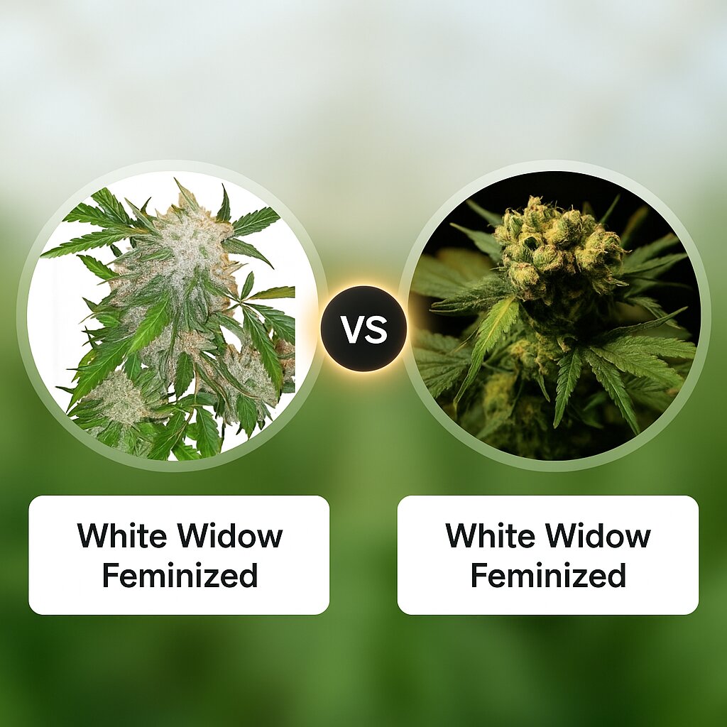 White Widow (Dutch Passion) vs White Widow (Bulldog Seeds) cannabis seeds comparison