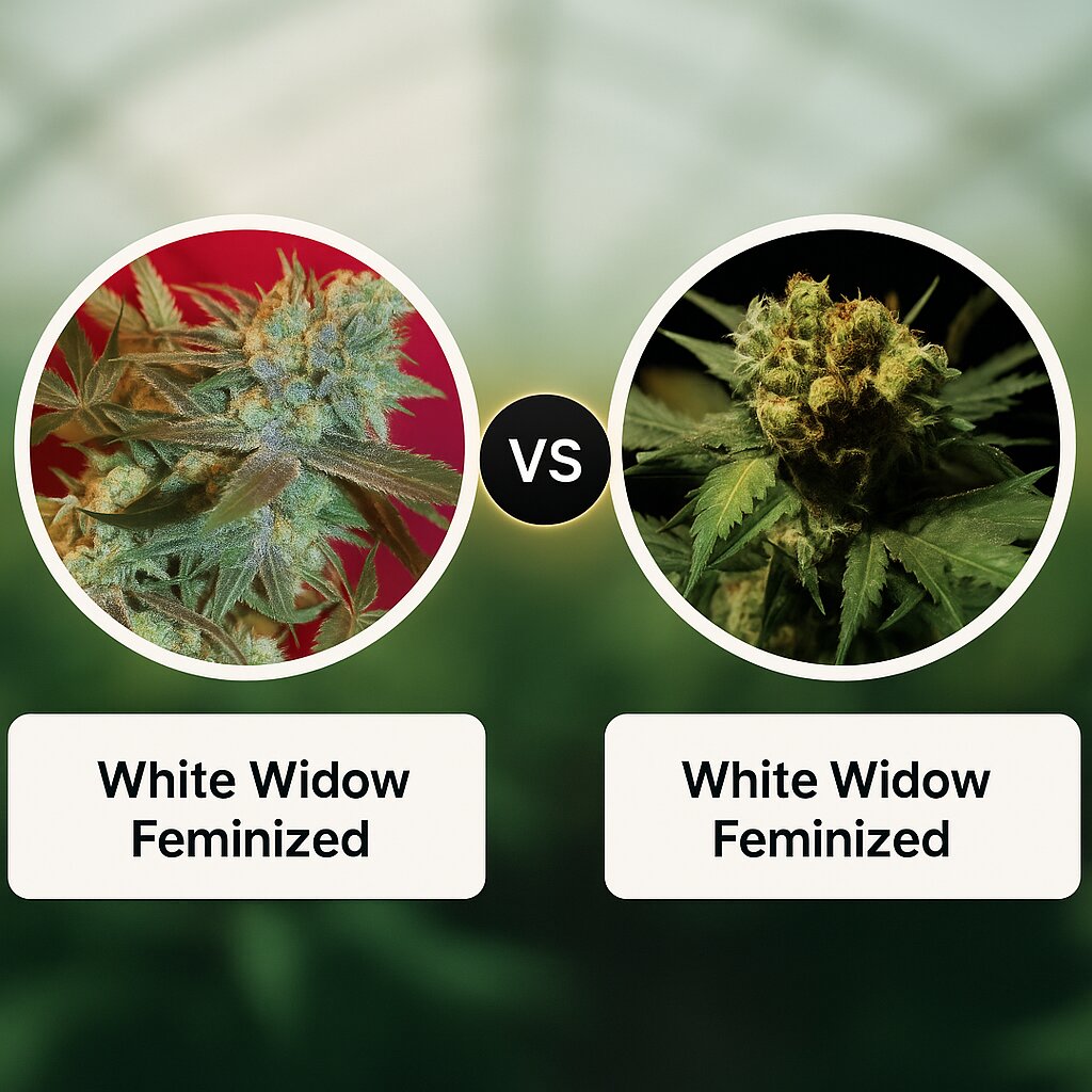 White Widow (Female Seeds) vs White Widow (Bulldog Seeds) cannabis seeds comparison