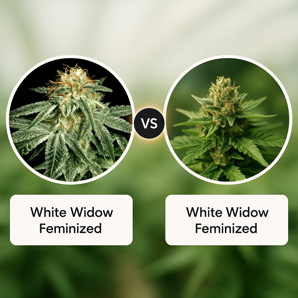 White Widow (Greenhouse Seed Co) vs White Widow (Bulldog Seeds) cannabis seeds comparison